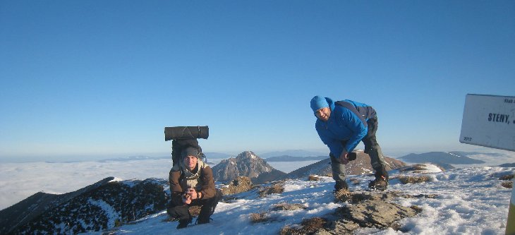 Zpět na hřebeni...vrchol Steny (1572 m.n.m.).