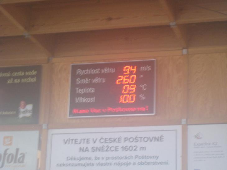 Nakonec sme jí našli...Na teploměru bylo krásných 0,9 stupňů.